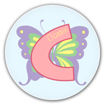 Name Doodles - Personalized Melamine Plates (Pastel Butterfly) (111B-P21)